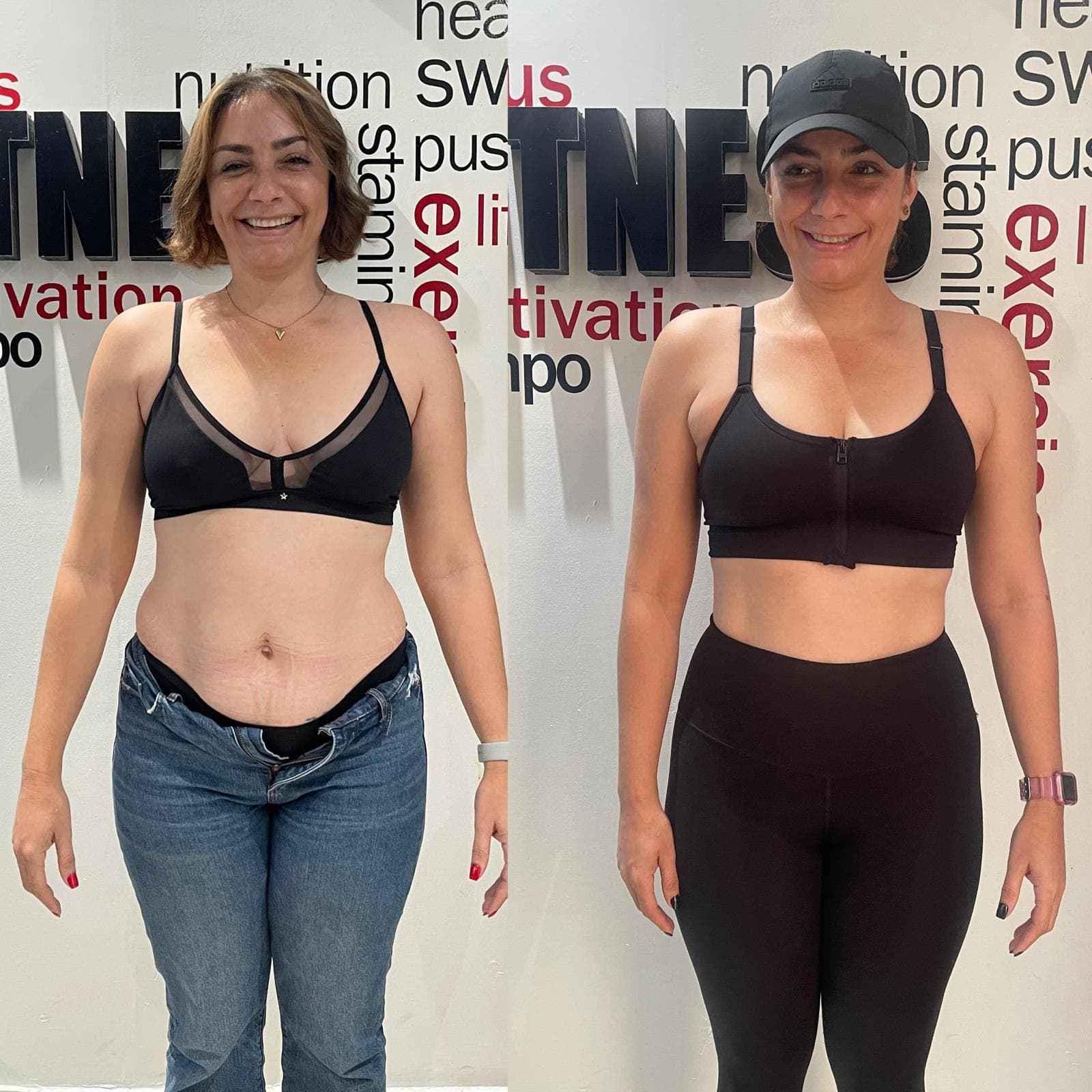 Antes y después de Karina, -10kg en 3 meses